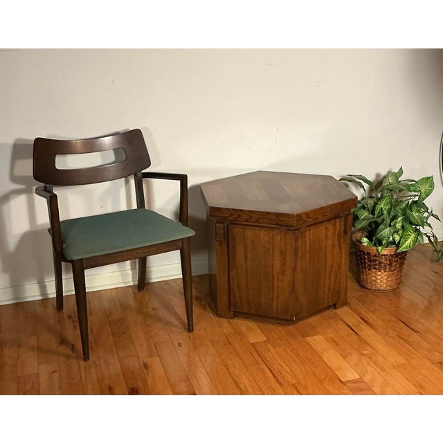 Lane Brutalist Mid Century Modern Hexagonal Cabinet End Table, 1970s For Sale - Image 11 of 12