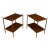 Pair of Two Tiered Brass and Wood End Tables by Leighton Hall - Showroom Samples For Sale