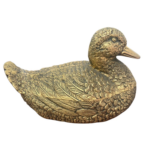 Gucci Vintage Gucci Brass Figural Duck Lidded Box, 11.5” For Sale - Image 4 of 10