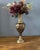 Stunning vintage large etched brass vase. Most brass vase is gold color ,but this one have accents of black , and it’s...