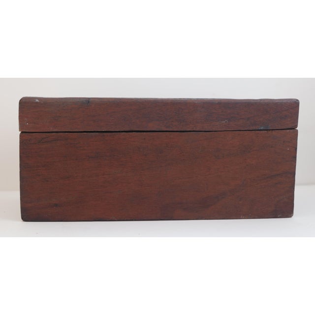 Unbelievable Rare Antique Folk Art Hand Carved Solid Wood Box With Whale Schooner Nautical For Sale - Image 10 of 18