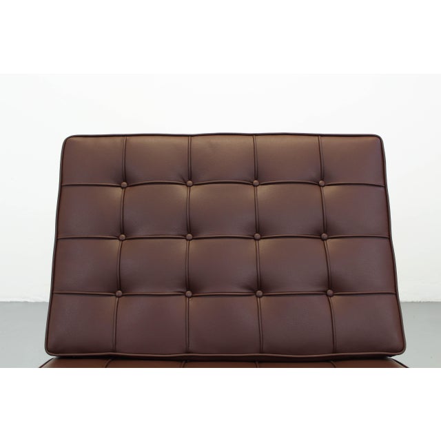 Animal Skin Barcelona Chair in Brown Leather by Ludwig Mies Van Der Rohe for Knoll International For Sale - Image 7 of 14
