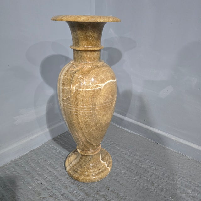 1930s Huge Carved Alabaster Vase, 1930 For Sale - Image 5 of 10