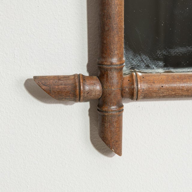 19th Century France Tan Wood Mirror For Sale - Image 9 of 10