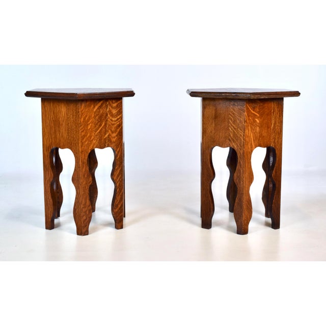 Boho Chic Antique Boho Arts & Crafts Side Tables /Stools/ Stands For Sale - Image 3 of 6
