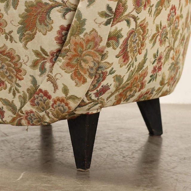 Vintage Armchairs in Jacquard Fabric and Wood, Italy, 1950s, Set of 2 For Sale - Image 6 of 10