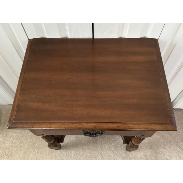 Kent Coffey Vintage Early American Kent Coffey Carriage Trade Nightstand Cherry & Pecan "64" For Sale - Image 4 of 16