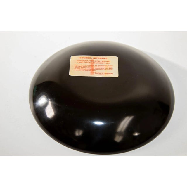 Circular Black Tray Platter Couroc of Monterey California 1960's For Sale In Palm Springs - Image 6 of 9