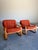 1970s 1970s Mid Century Westnofa Norway Cantilevered Bentwood and Orange Wool Lounge Chair Pair For Sale - Image 5 of 12