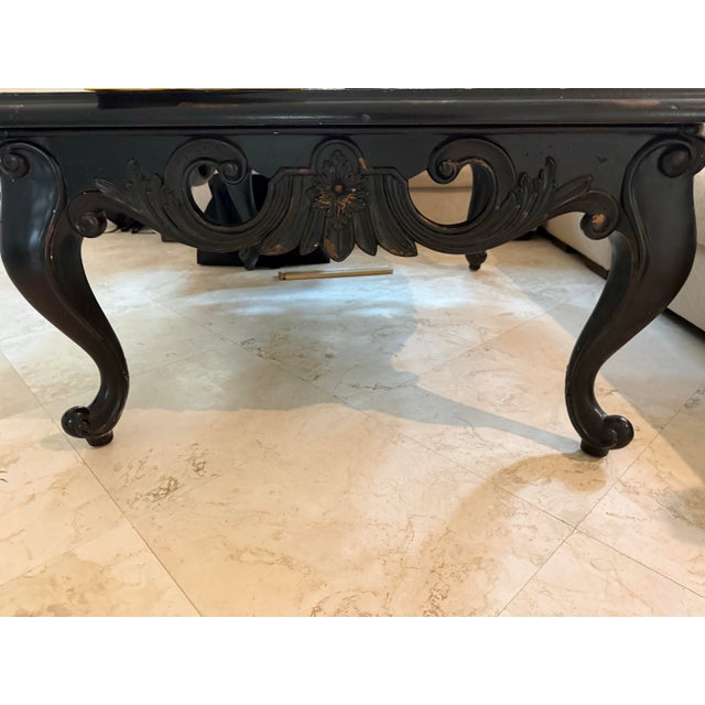 1980s Vintage Maitland Smith Coffee Table - Solid Wood With Marble Tessellated Inlay For Sale - Image 5 of 6