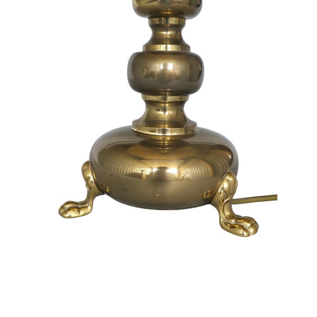 Metal Brass Table Lamp with Lions Feet in the style of Stiffel, 1970s For Sale - Image 7 of 14