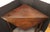 Circa 1760-1780 George III period Corner Table, English. Elegant & useful handkerchief form. Triangular drop leaf with...