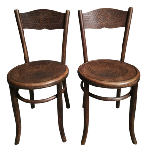 Antique Bistro Chairs in Bentwood by Fischel Austria, 1890s, Set of 2
