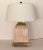Vintage 1980s White Washed Wood and Brass Square Lamp With Shade For Sale - Image 12 of 12