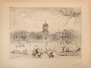 After Salvador Dalí­, 1971 the Paris Academy 184/250, 1970s, Etching