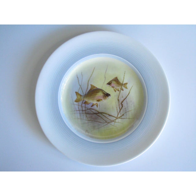 1930s Royal Doulton Hand Painted Freshwater Fish Dinner Plates Made in