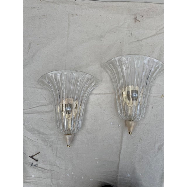 1980s Barovier & Toso Murano Glass Sconces - 2 For Sale - Image 15 of 18