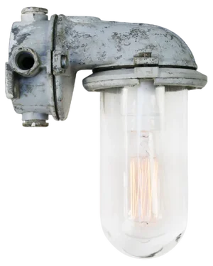 Vintage Industrial Rotterdam Gray Clear Glass Wall Lamps Scone