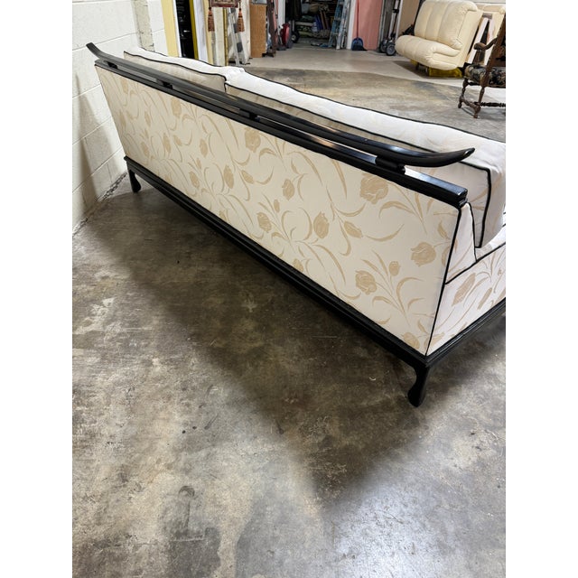 Hollywood Regency Unusual Vintage Asian Pagoda Style Sofa For Sale - Image 3 of 9