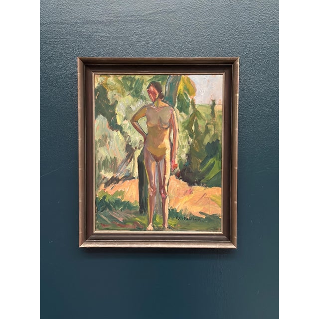 Clara-Eva Dahlbom, Standing Nude Woman, 1960s, Oil on Panel For Sale - Image 7 of 15