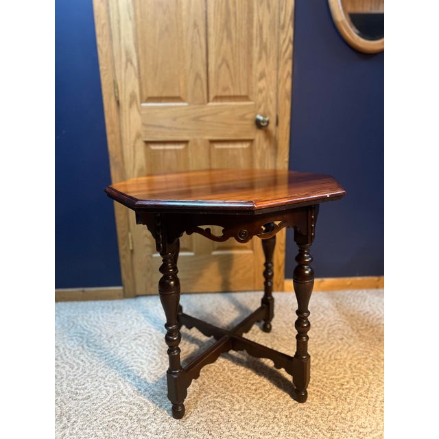 Charming late 19th-century Victorian octagonal occasional table, ideal as a side table, end table, hall table, or accent...