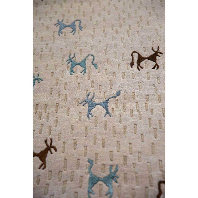 New Indian Folk Art Design Rug - 6' X 9' For Sale - Image 12 of 14