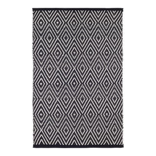 Dash & Albert by Annie Selke Diamond Black/Ivory Indoor/Outdoor Rug, 3' x 5' For Sale