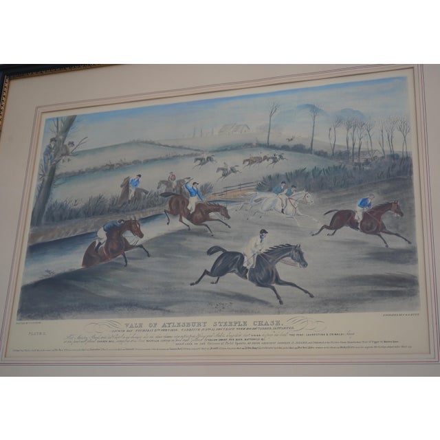 Printmaking Materials Vintage Hand Painted Horse Racing Engraving Etching For Sale - Image 7 of 12