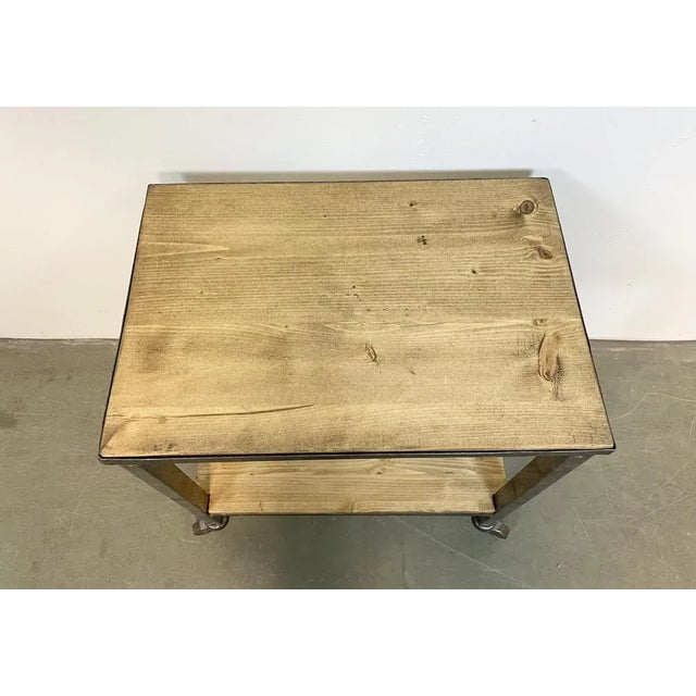 Industrial Side Table on Wheels, 1960s For Sale - Image 6 of 10