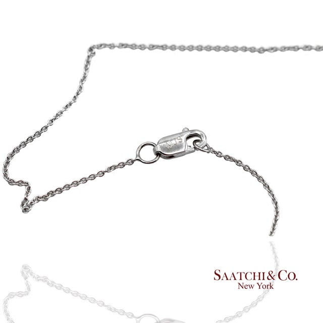 Metal 18k(750) White Gold Natural Diamond Square Box Shape Pendant Necklace With Chain For Sale - Image 7 of 12