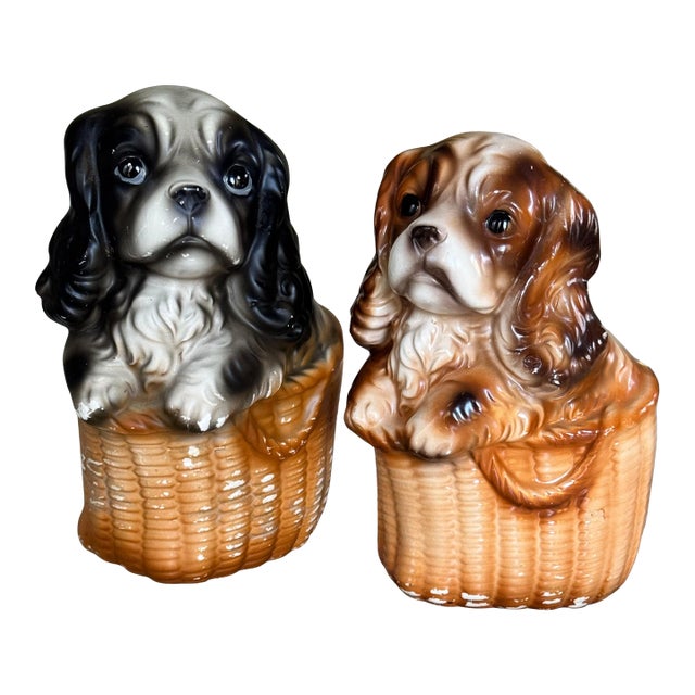 Made in Japan Mid-Century King Charles Spaniel Figures - A Pair For Sale