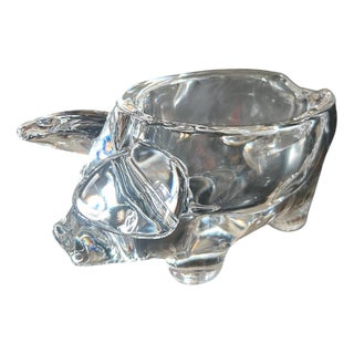 Crystal Pig Vide-Poche from Cristallerie de Vannes, 1970s For Sale