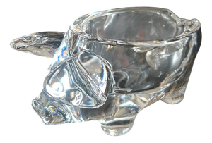 Crystal Pig Vide-Poche from Cristallerie de Vannes, 1970s