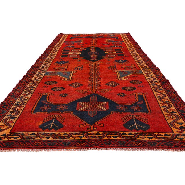 Tribal Late 19th Century Persian Shiraz Rug Runner, 04'10 X 13'08 For Sale - Image 3 of 10