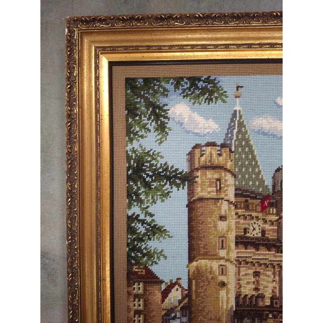 Late 20th Century Rosemary Pipkin Jackson (American 20th Century) Old Gate in Basel, Needlework Panel, Signed For Sale - Image 5 of 10