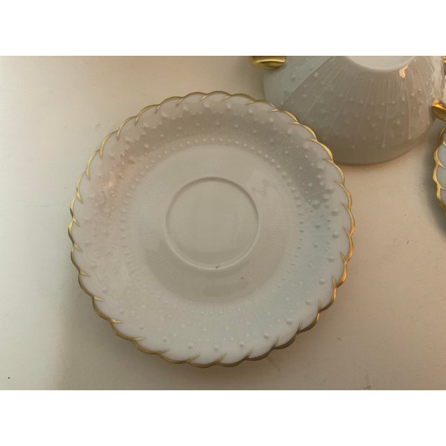 French Early 20th Century Georges Boyer Limoges Diademe Cream Soup Bowl With Lid and Saucer For Sale - Image 3 of 8