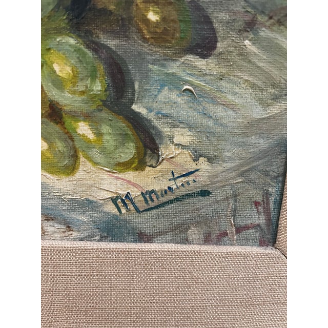 Mid 20th Century Mid 20th Century Mid-Century Modern European-Style Fruit Bowl Still Life - Signed For Sale - Image 5 of 8