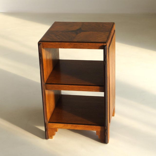Dutch Art Deco Amsterdam School Arts & Crafts Side Table with Shelving, 1920s For Sale - Image 9 of 17
