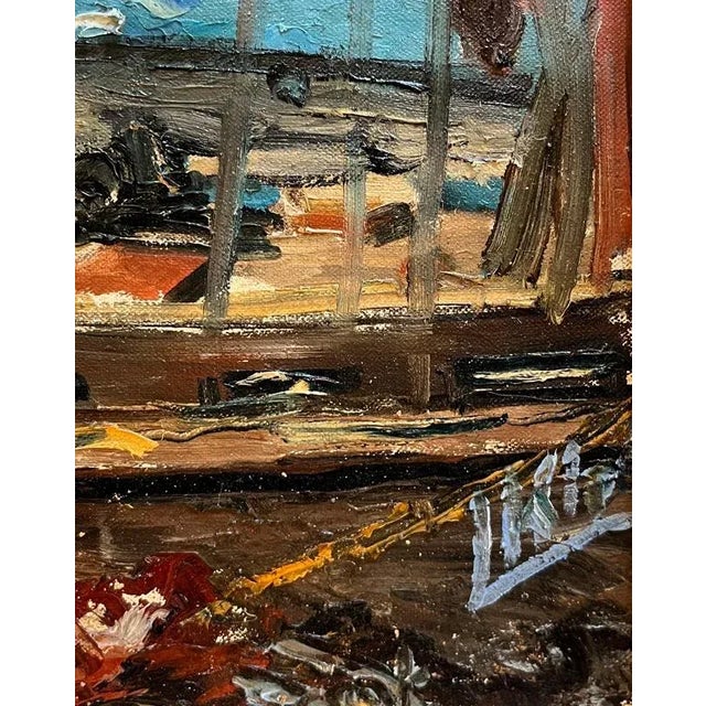 Leo Klein Von Diepold, Workers at the Port, Oil on Canvas, Framed For Sale - Image 3 of 13