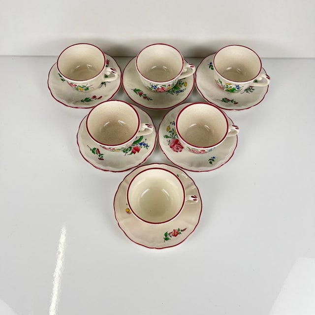 1980s Coffee Cups with Saucers in Streetlight Pattern from KG Lunéville, 1980s, Set of 12 For Sale - Image 5 of 11