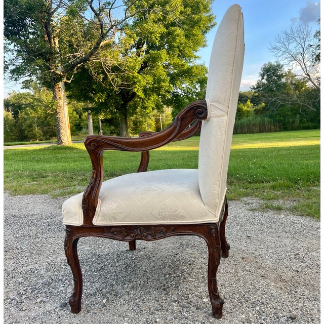 Mid 20th Century Carved Bishops French Upholstered Chair For Sale - Image 9 of 12