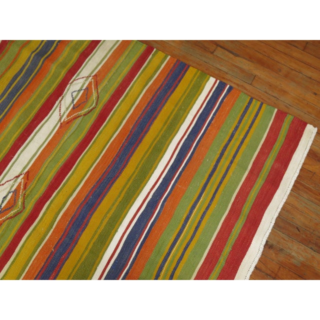 Mid 20th century Turkish Striped Kilim For Sale - Image 4 of 6