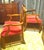 Pair of Vintage English Chippendale Style Mahogany Library Armchairs in Crimson Velvet For Sale - Image 4 of 8