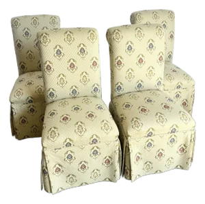 Vintage Regency Skirted Dining Chairs - Set of 4