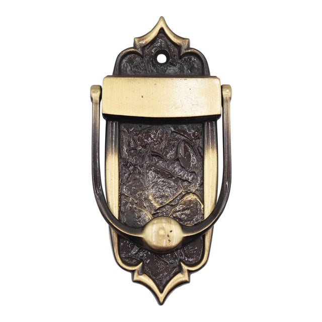 Vintage Gothic Amerock Monterey Brass Door Knocker For Sale