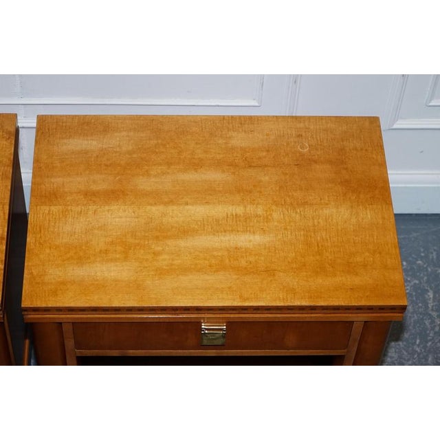 Biedermeier Style White Genesis Nightstands from American Hickory, Set of 2 For Sale - Image 9 of 18