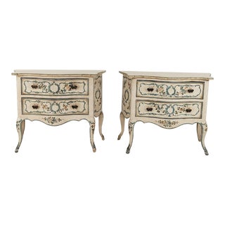 Pair of Italian Painted Two-Drawer Commodes, Circa 1900 For Sale