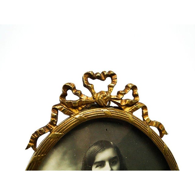 Art Nouveau Brass and Glass Frame, Austro-Hungarian Empire, 1890s For Sale - Image 3 of 6