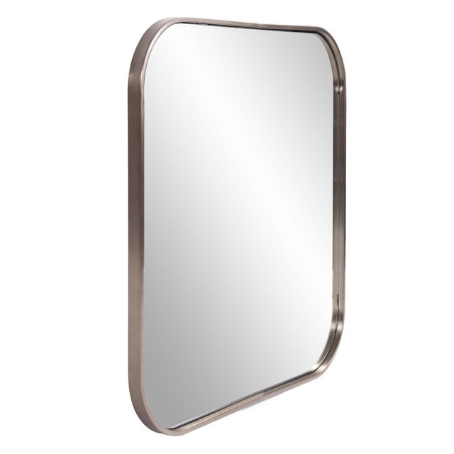 Kenneth Ludwig Chicago Copenhagen Square Brass Mirror For Sale - Image 4 of 9