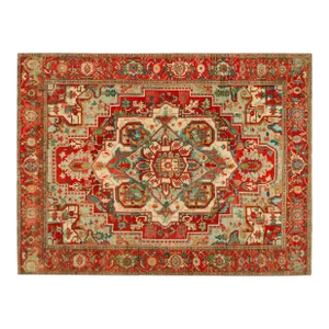 Antique Persian Serapi Oriental Carpet, in Large Size, with Central Medallion